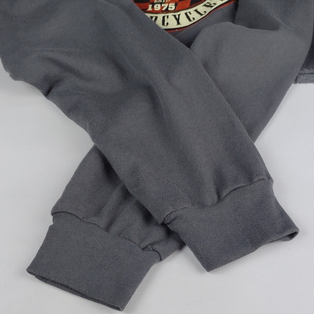 Windsor Distressed Grey Motorcycle Graphic Cropped Sweatshirt - Picture 9 of 14